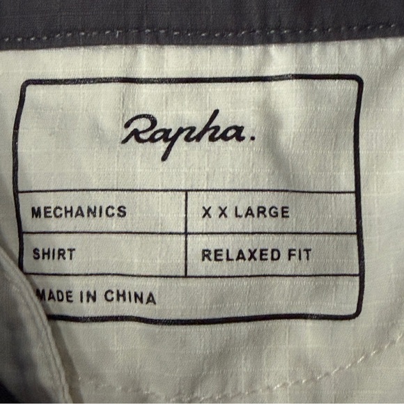 Rapha Mechanics Rusty Rick Shirt Mens XXL Gray Relaxed Fit Cotton Ripstop Button - Picture 2 of 12